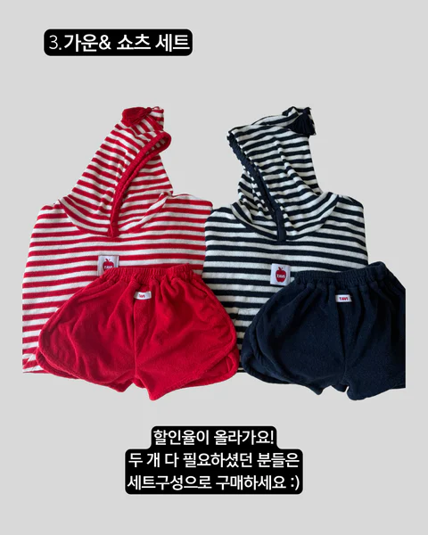 타비 스트라이프테슬 비치가운&쇼츠